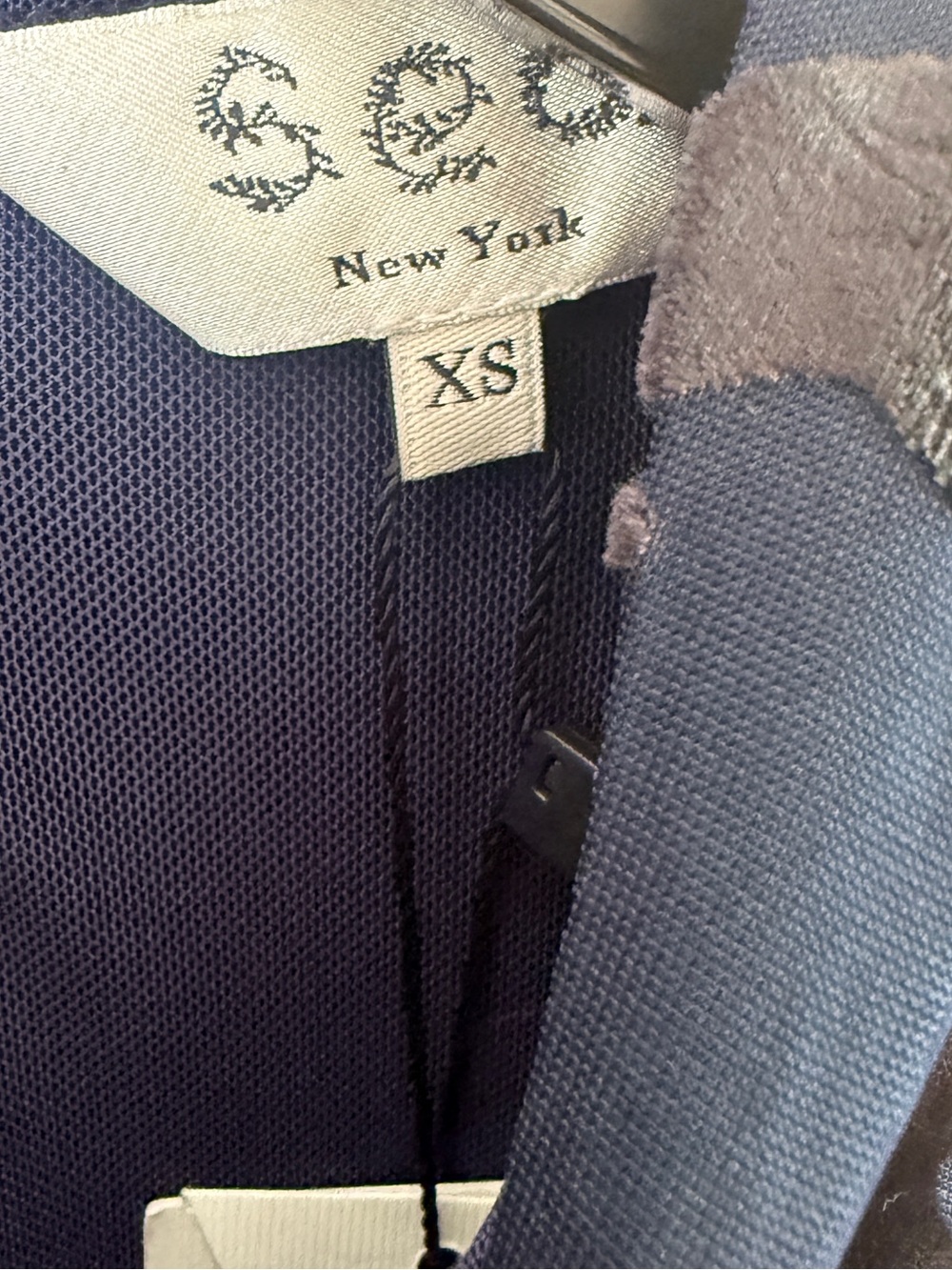 Sea New York Alia Stretch Burnout Velvet Midi Dress Navy Blue Black NWT XS - Picture 12 of 14